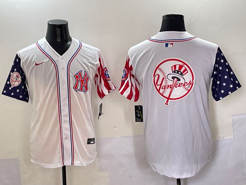 Men New York Yankees Blank White a generation of national flags Jointly Name 2025 Nike MLB Jersey style 36